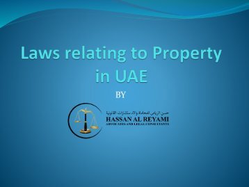 Laws relating to Property in UAE