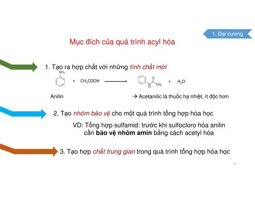 Những vấn đề liên quan đến quá trình acyl hóa &amp; este hóa