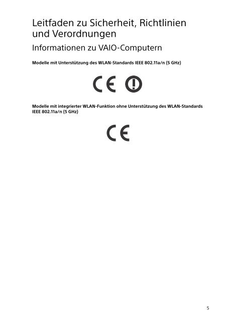 Sony SVT1313M1R - SVT1313M1R Documents de garantie Allemand