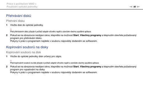 Sony VGN-Z41ZRD - VGN-Z41ZRD Mode d'emploi Tch&egrave;que