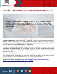 Secondary Hypogonadism Therapeutics Industry Report H1 2017  