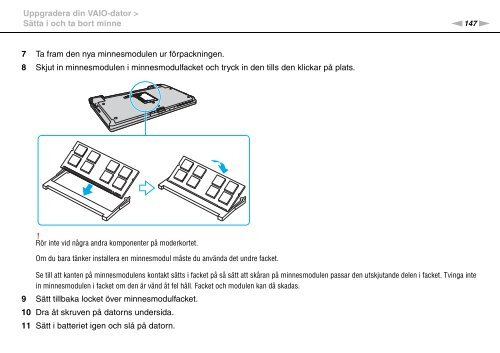 Sony VGN-Z41ZRD - VGN-Z41ZRD Mode d'emploi Su&eacute;dois