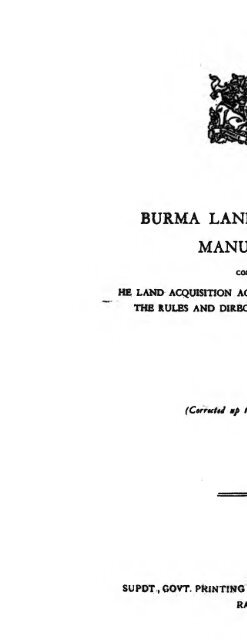 Xxxvuo 2017 - 5)-A ááˆá‰á„ á€™á€¼á€±á€žá€­á€™á€ºá€¸á€¡á€€á€ºá€¥á€•á€’á€±(English) -1894 Burma Land Acquisition Manual