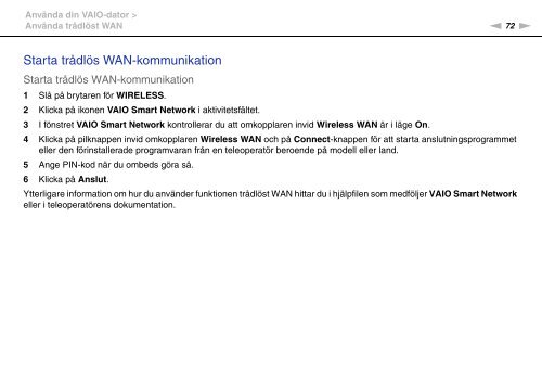 Sony VPCZ12I7E - VPCZ12I7E Mode d'emploi Su&eacute;dois