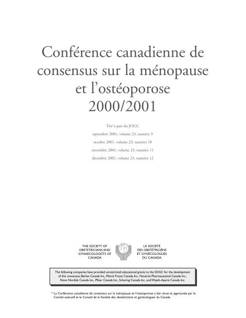 Consensus canadien sur la ménopause et l'ostéoporose