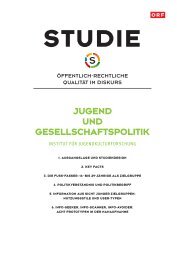 Jugend und geSellSchaftSpolitik - ORF Public Value
