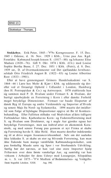 Stokkebye, Erik Peter, 1845—1929» Korngrosserer ... - Verdens kultur