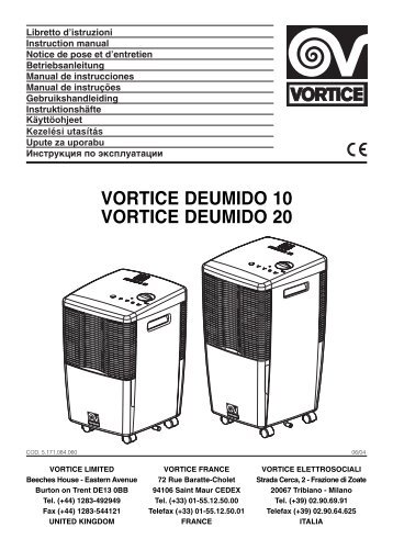 VORTICE DEUMIDO 10 VORTICE DEUMIDO 20