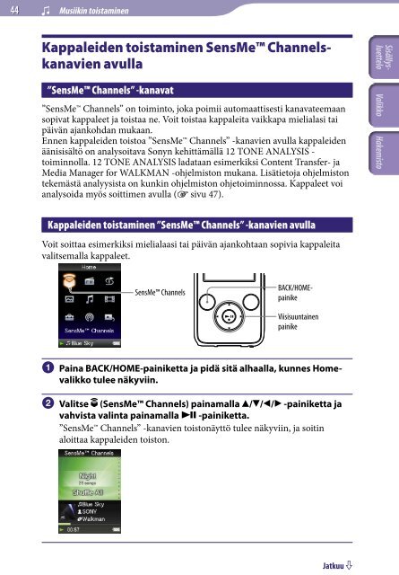 Sony NWZ-S739F - NWZ-S739F Istruzioni per l'uso Finlandese