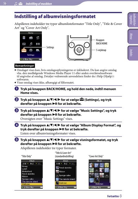 Sony NWZ-S739F - NWZ-S739F Istruzioni per l'uso Danese