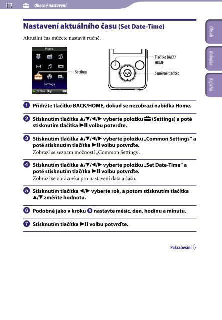 Sony NWZ-S739F - NWZ-S739F Istruzioni per l'uso Ceco