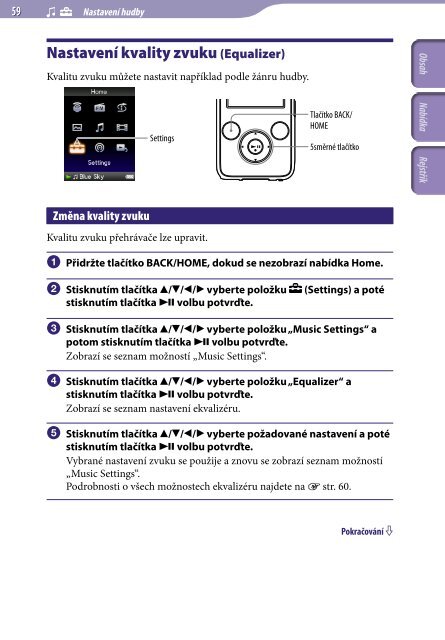 Sony NWZ-S739F - NWZ-S739F Istruzioni per l'uso Ceco