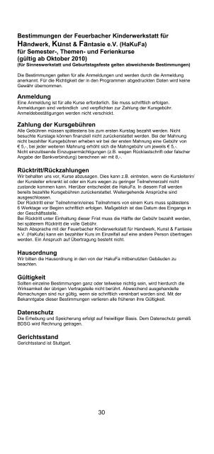 September 2012 - Feuerbacher Kinderwerkstatt für Handwerk, Kunst