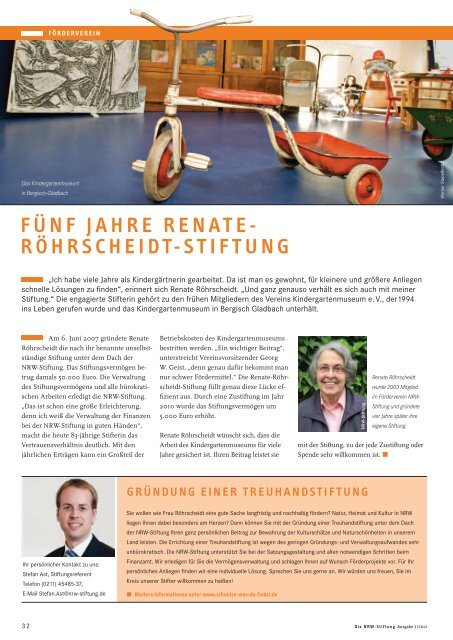 FÜNF JAHRE RENAtE- RöHRScHEIDt-StIFtUNG - NRW-Stiftung