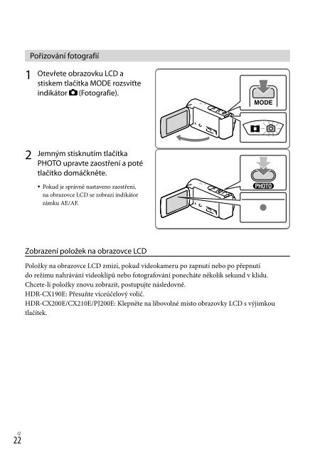 Sony HDR-CX210E - HDR-CX210E Consignes d&rsquo;utilisation Slovaque