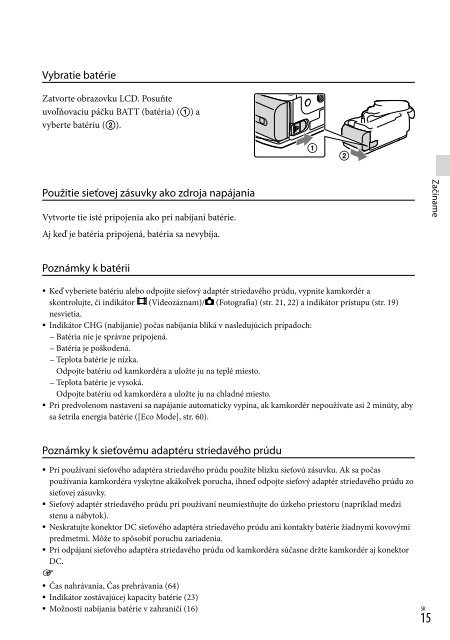 Sony HDR-CX210E - HDR-CX210E Consignes d&rsquo;utilisation Slovaque