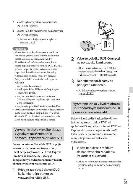 Sony HDR-CX210E - HDR-CX210E Consignes d&rsquo;utilisation Slovaque