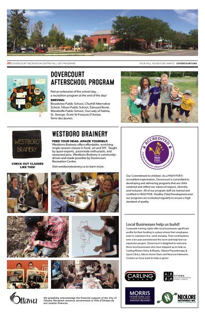 Dovercourt Fall 2017 Program Guide