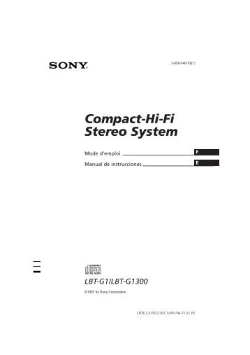 Sony LBT-G1 - LBT-G1 Consignes dâutilisation