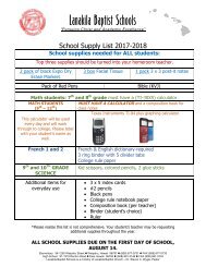 LBHS Student Supply List 2017-18