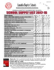 2017-18 SCHOOL SUPPLY LIST