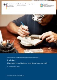 Was erwartet das Handwerk? - Initiative Kultur- und Kreativwirtschaft