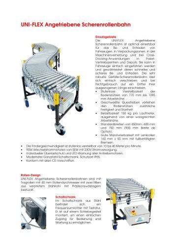 UNI-FLEX Angetriebene Scherenrollenbahn