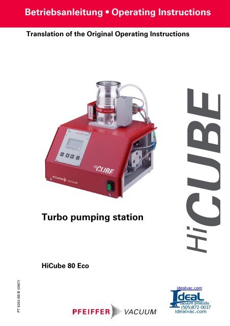 Pfeiffer HiCube 80 Eco - Ideal Vacuum 