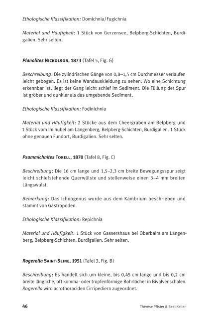 Spurenfossilien aus der Oberen Meeres - Naturhistorisches ...