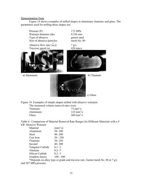 proceedings of the fourth us water jet conference - Waterjet ...