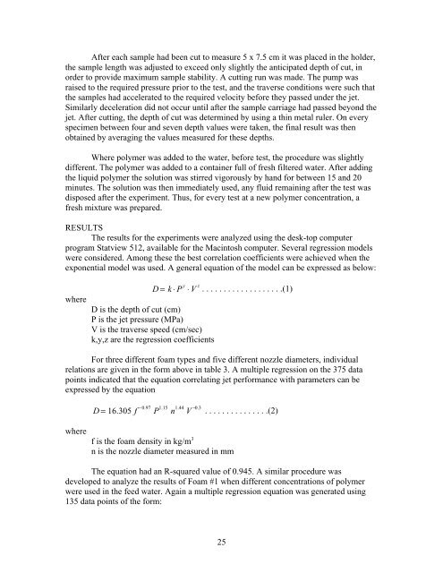 proceedings of the fourth us water jet conference - Waterjet ...