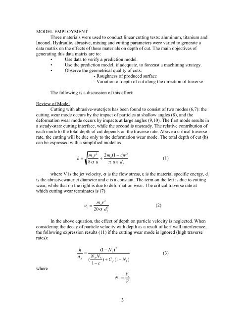 proceedings of the fourth us water jet conference - Waterjet ...