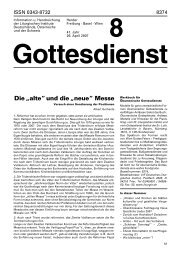 Die „alte“ und die „neue“ Messe - Deutsches Liturgisches Institut