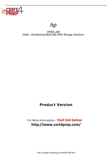 HPE0-J80 Passing Guarantee 