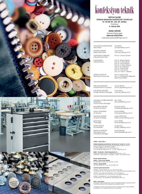 Konfeksiyon Teknik Dergisi Haziran 2017 Sayısı