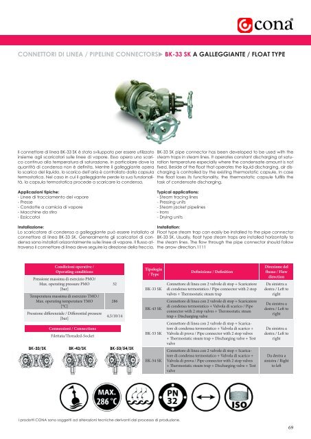 Cona Srl - Catalogo Scaricatori di Condensa