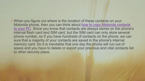 Transfer Contacts from Motorola to Computer