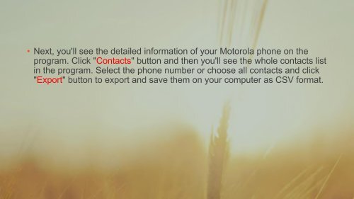 Transfer Contacts from Motorola to Computer