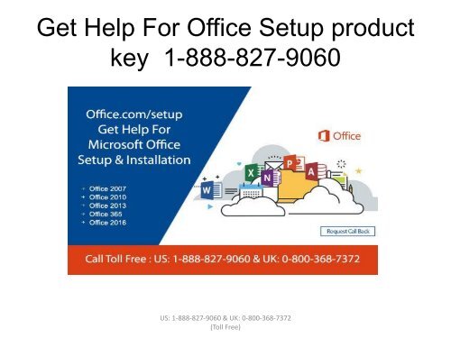 Office.comSetup product key - 1-888-827-9060