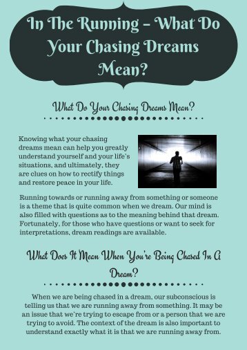 In The Running – What Do Your Chasing Dreams Mean-