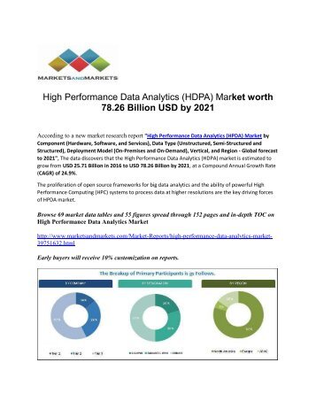 High Performance Data Analytic1