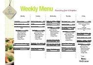 The Hangar Restaurant Weekly Menu 19-23June2017