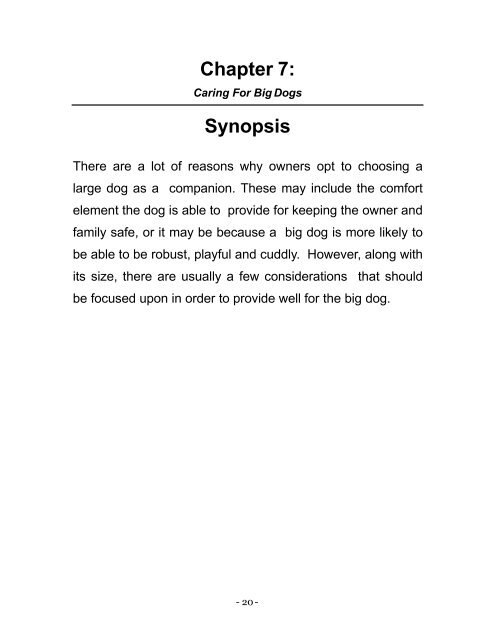 Caring For Your Dog