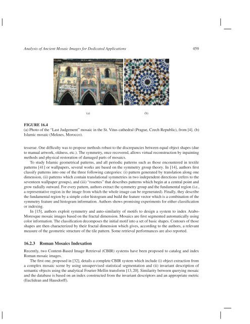 Analysis of Ancient Mosaic Images for Dedicated ... - Institut Fresnel