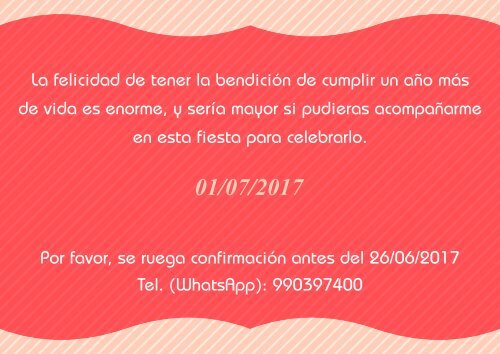 SRA. FIDELA INVITA A SU CUMPLEAÑOS