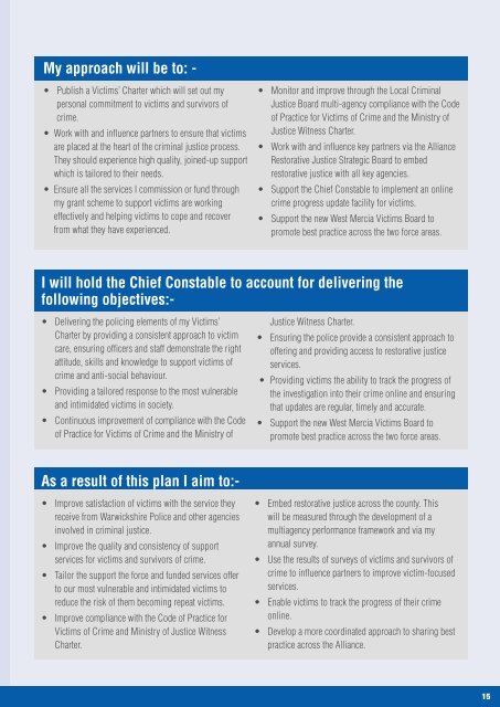 Warwickshire Police and Crime Plan 2016-2021