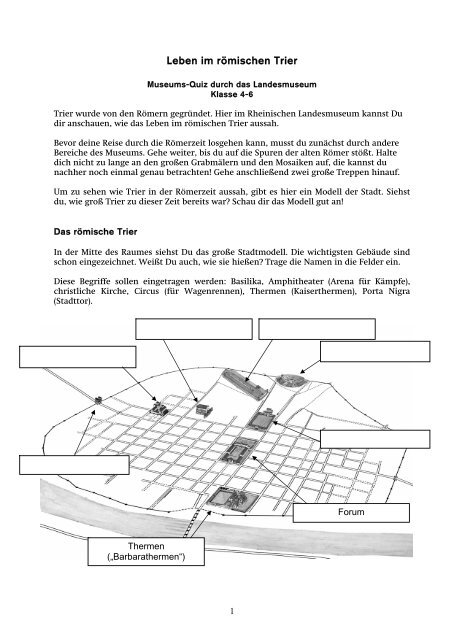 Museums Quiz Bis Kl 6 Pdf Rheinisches Landesmuseum Trier