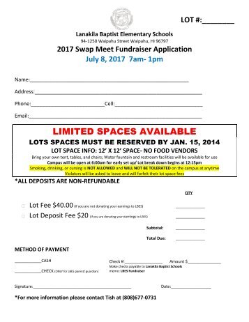 SWAP MEET Fundraiser Application17