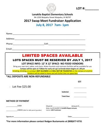 SWAP MEET Fundraiser Application
