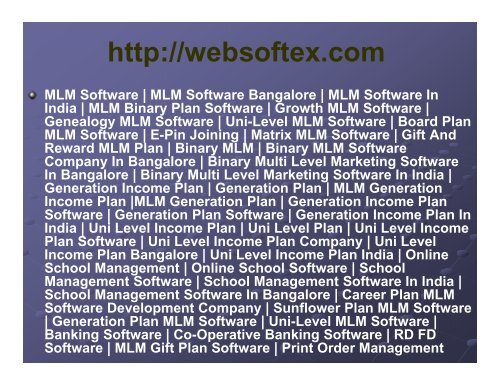 Chit Fund Software, Online School Software, Gift Plan Software, MLM Career Plan, MLM Gift Plan